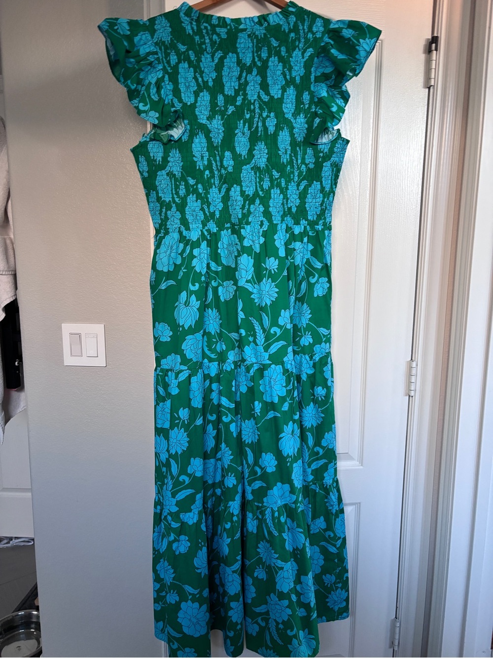 Sugarlips Waterlilly Floral Sunfire Smocked Bodice Tiered Midi Dress 2X - Picture 8 of 13